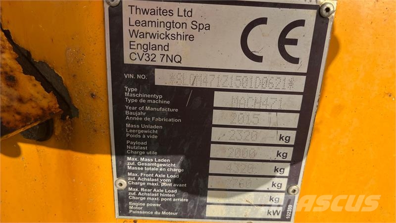 Thwaites 2 tons Mach 471 Højtip og sving. Stavebné sklápače