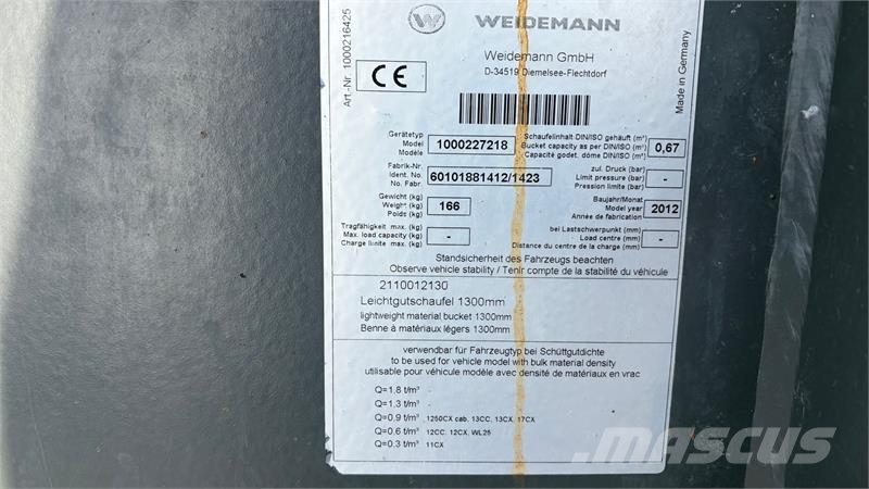 Weidemann SKOVL Brugt skovl - næsten som ny Mini homlokrakodók