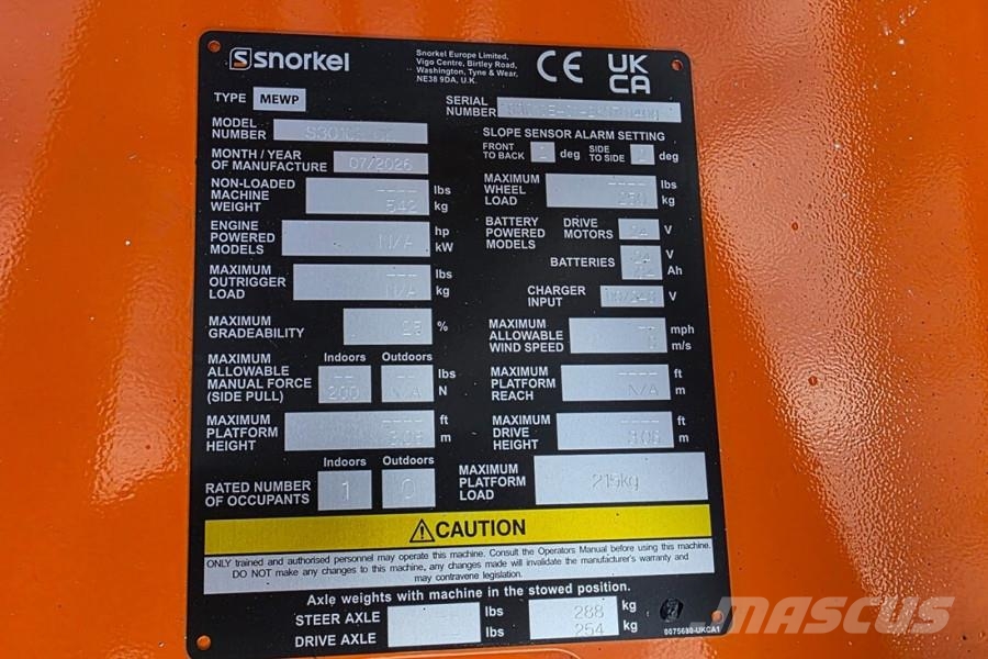 Snorkel S3010E New, Self-Propelled Electric, Only 495kg, 5 Schaarhoogwerkers