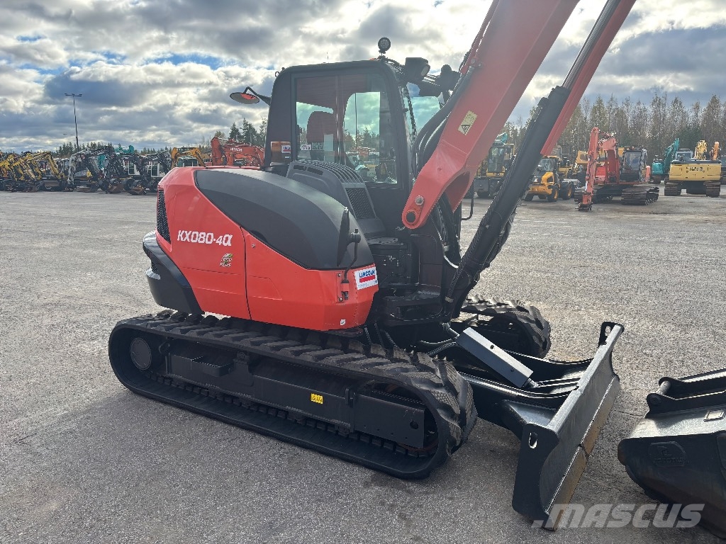 Kubota KX 080-4 / Engcon, 2 kauhaa, Rasvari, Uudet telat Vidēja lieluma ekskavatori 7 t - 12 t