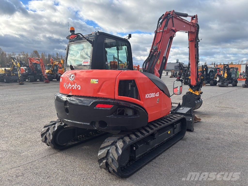 Kubota KX 080-4 / Engcon, 2 kauhaa, Rasvari, Uudet telat Vidēja lieluma ekskavatori 7 t - 12 t
