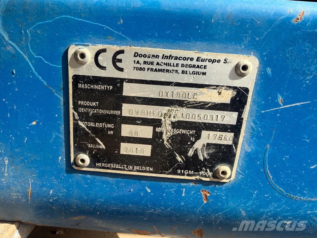 Doosan DX180LC Monoboom / rups graafmachine / Kettingbagg Rupsgraafmachines