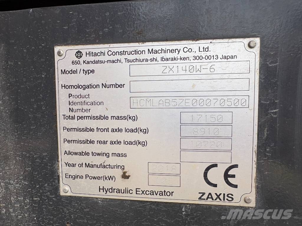 Hitachi ZX140W-6 (3 Pieces available) Pelle sur pneus