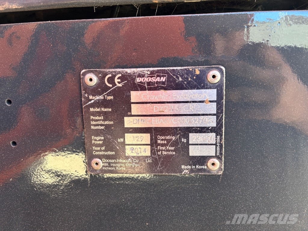 Doosan DX 235 LCR Escavadeiras de esteiras