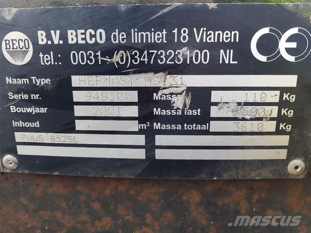 Paus SL652-Beco MS131-Handling arm/Jib Andere Zubehörteile