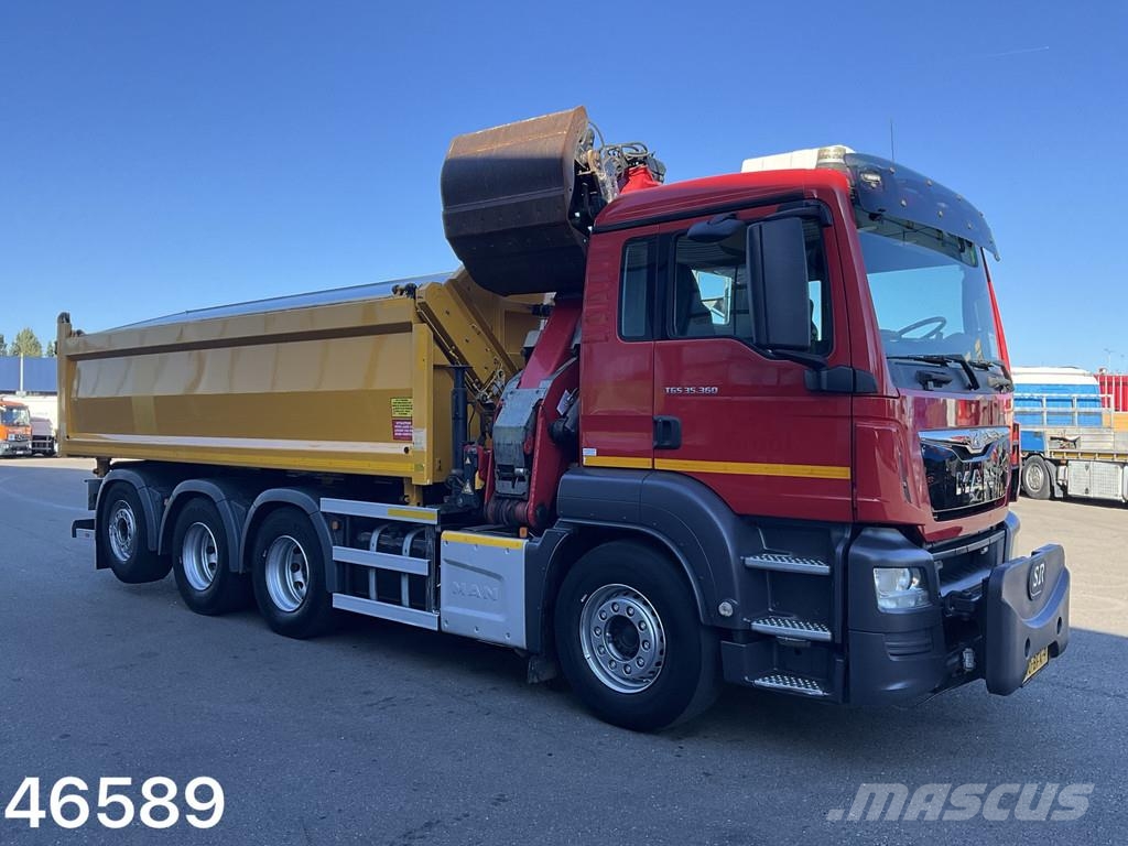 MAN TGS 35.360 8x4 Euro 6 HMF 22 Tonmeter Z-kraan Tipper trucks