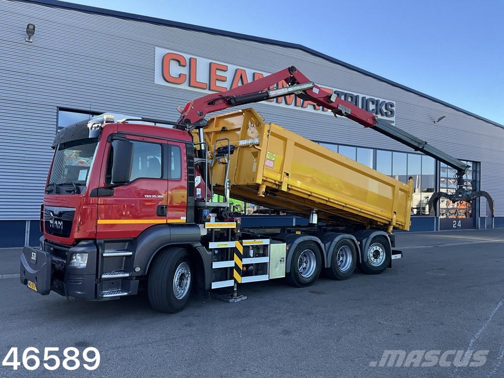 MAN TGS 35.360 8x4 Euro 6 HMF 22 Tonmeter Z-kraan Tipper trucks