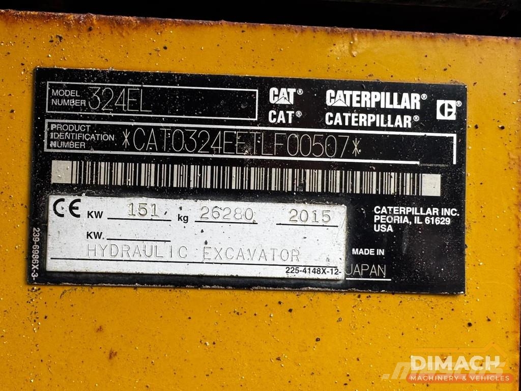 CAT 324EL Mono boom - CE - Engcon with grapple - Air c 履帶式 挖土機/掘鑿機/挖掘機