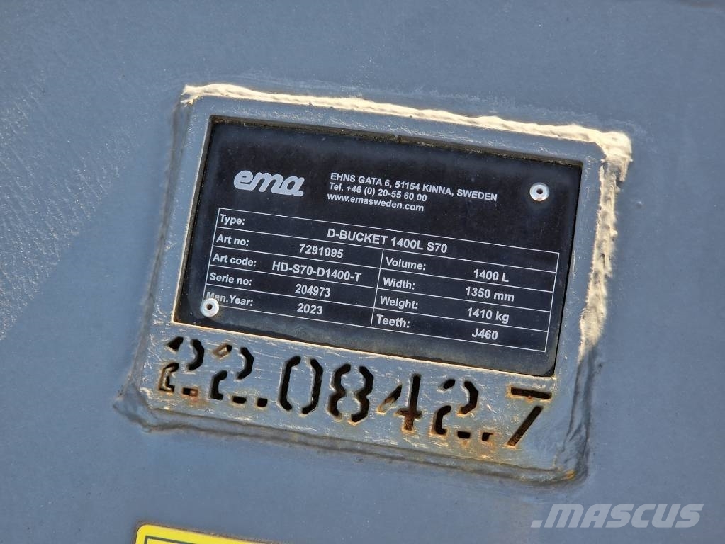 Ema (NY) Grävskopa S70 / 1400L / 1350mm Buckets