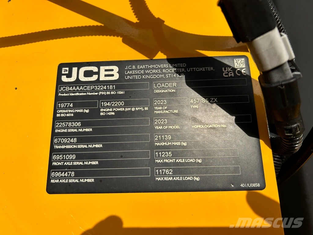 JCB 457 ZX Weigh Scales Hjullastare