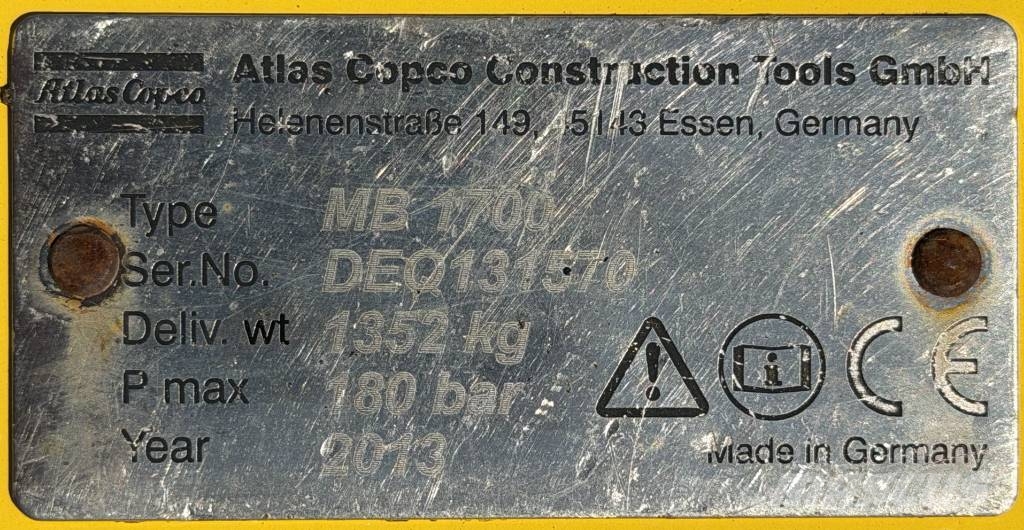 Atlas Copco MB 1700 Σφυριά / Σπαστήρες