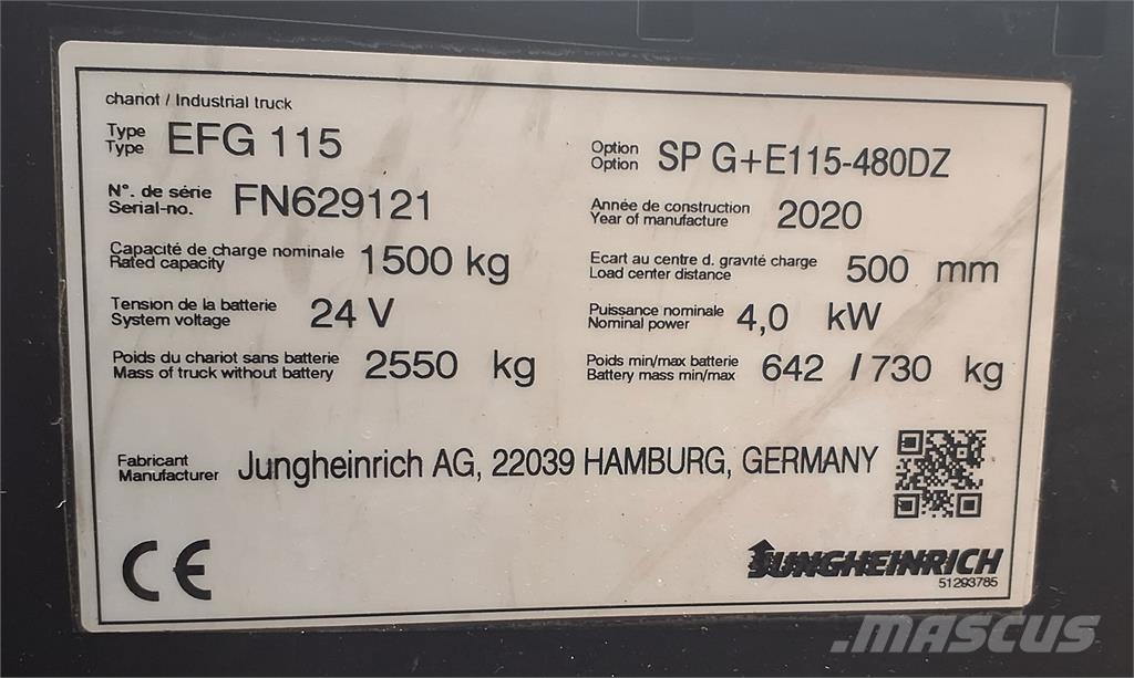 Jungheinrich EFG 115 480 DZ Elektrostapler