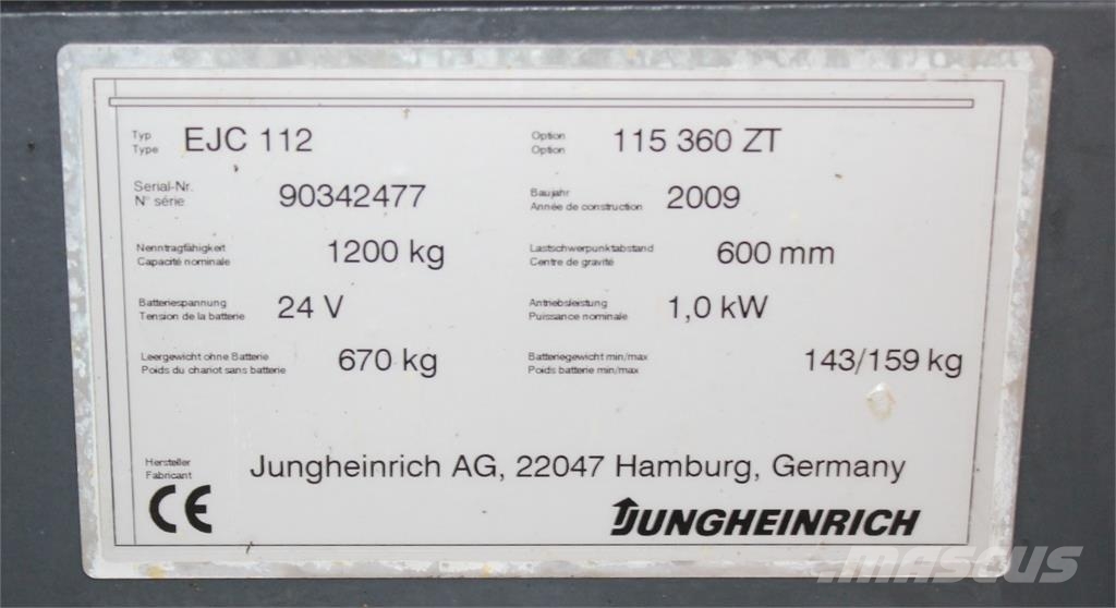 Jungheinrich EJC 112 360 ZT Apiladores eléctricos autopropulsados