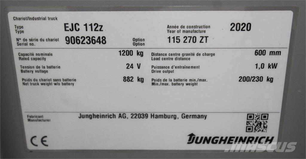 Jungheinrich EJC 112z 270 ZT LI-ION Zelfrijdende stapelaars