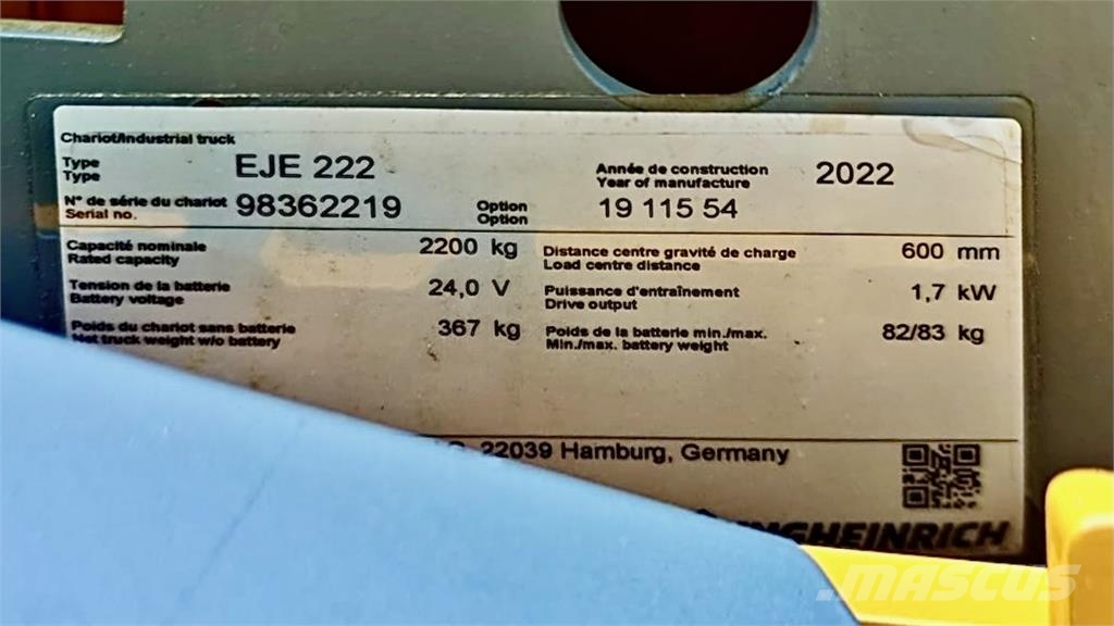 Jungheinrich EJE 222 LI-ION Låglyftare utan plattform