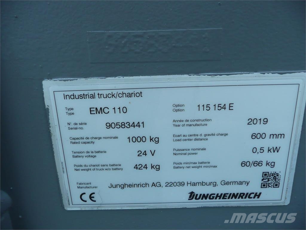 Jungheinrich EMC 110 154 E Stand-in stackers