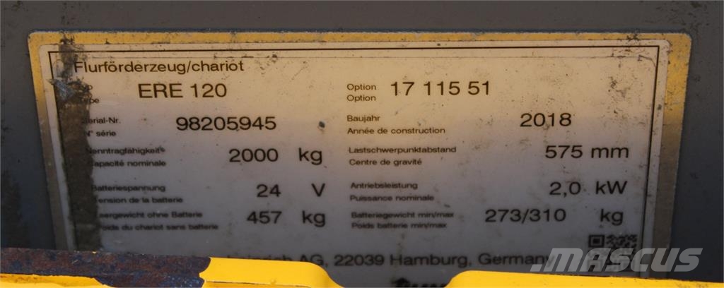 Jungheinrich ERE 120 ローリフトとプラットフォーム