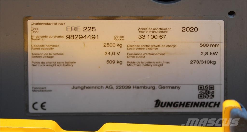 Jungheinrich ERE 225 FRUTERA Platform power pallet trucks