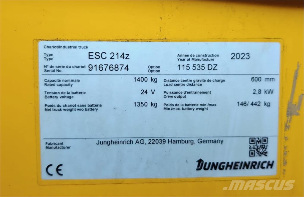 Jungheinrich ESC 214z 535 DZ Zelfrijdende stapelaars