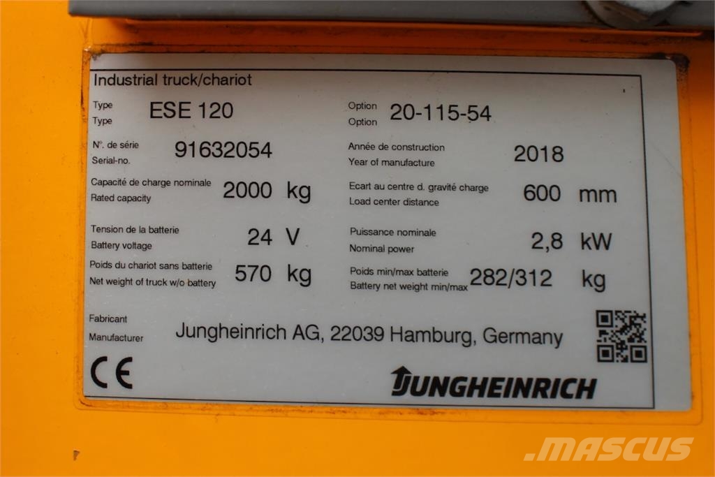 Jungheinrich ESE 120 Low lifter with platform