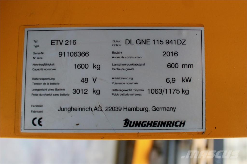 Jungheinrich ETV 216 941 DZ Reachtruck voor hoog niveau