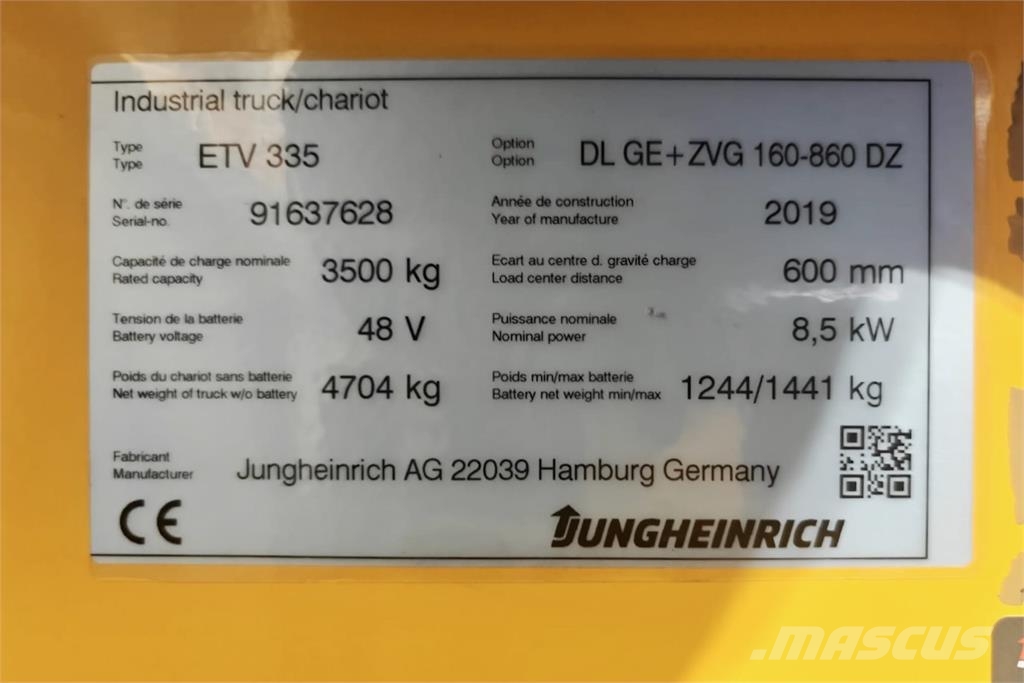 Jungheinrich ETV 335 860 DZ Ανυψωτικά στενών δρόμων