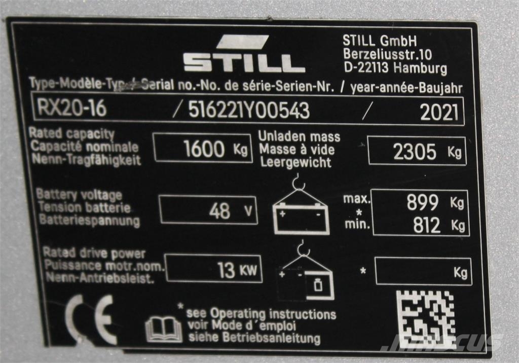 Still RX 20-16 LI-ION Electric forklifts