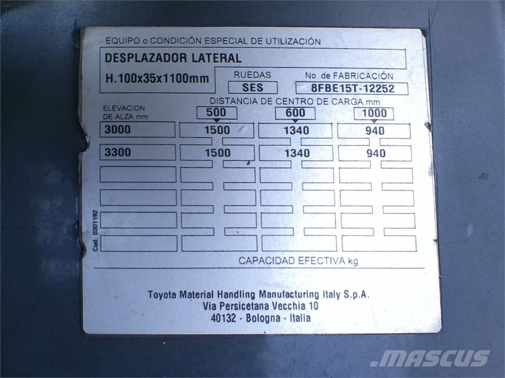 Toyota 8FBE15T Elektro Stapler