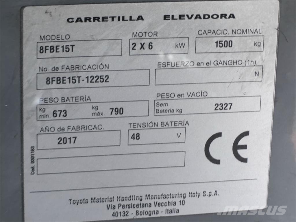Toyota 8FBE15T Elektro Stapler