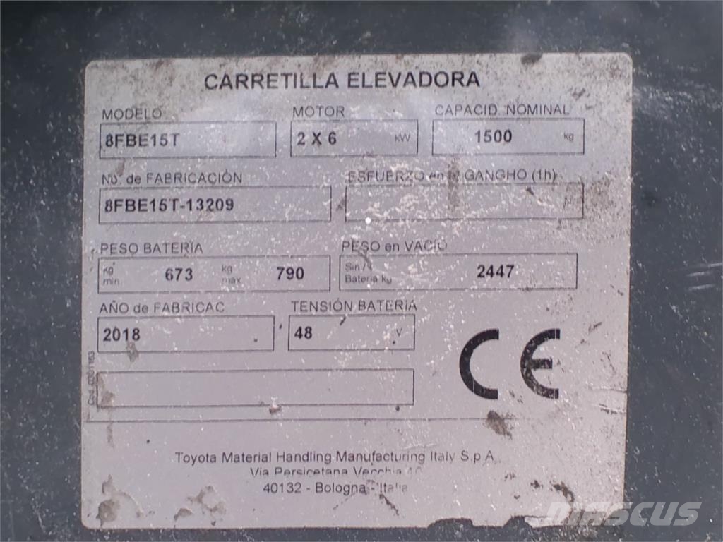 Toyota 8FBE15T Električni viličarji