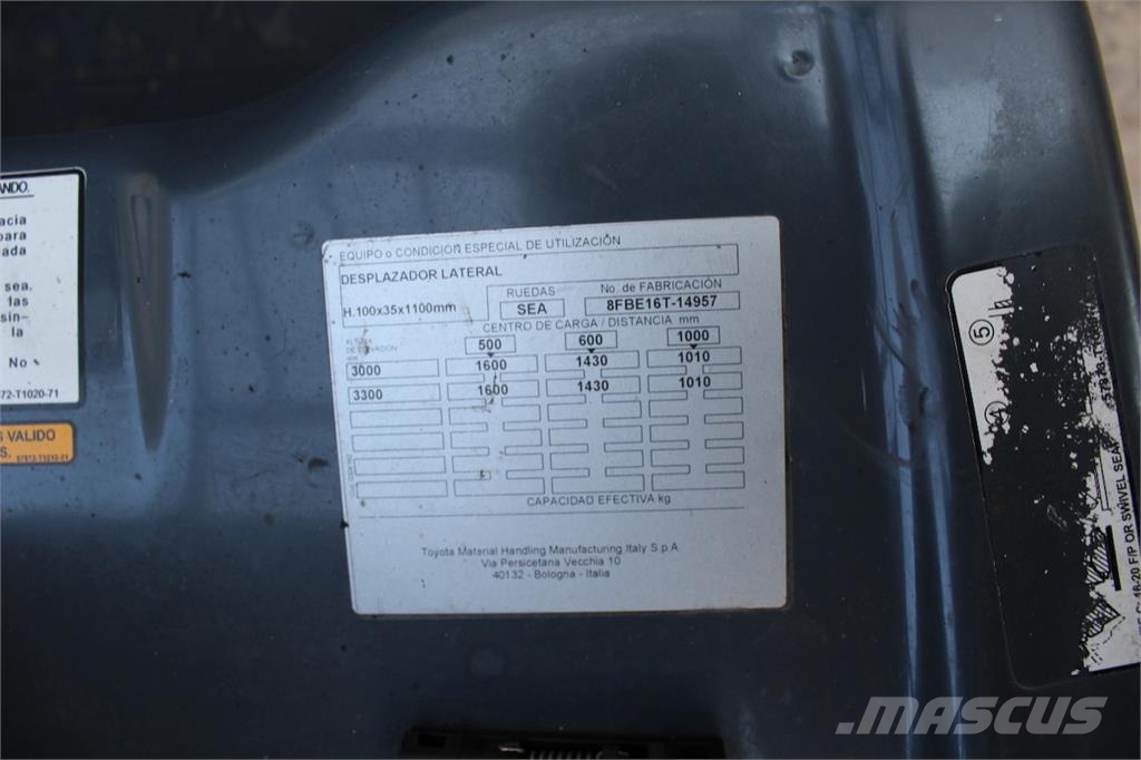 Toyota 8FBE16T Electric forklifts
