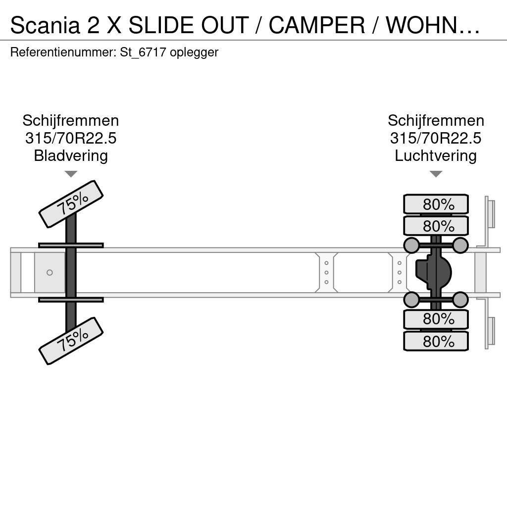 Scania 2 X SLIDE OUT / CAMPER / WOHNMOBIL Други полуремаркета