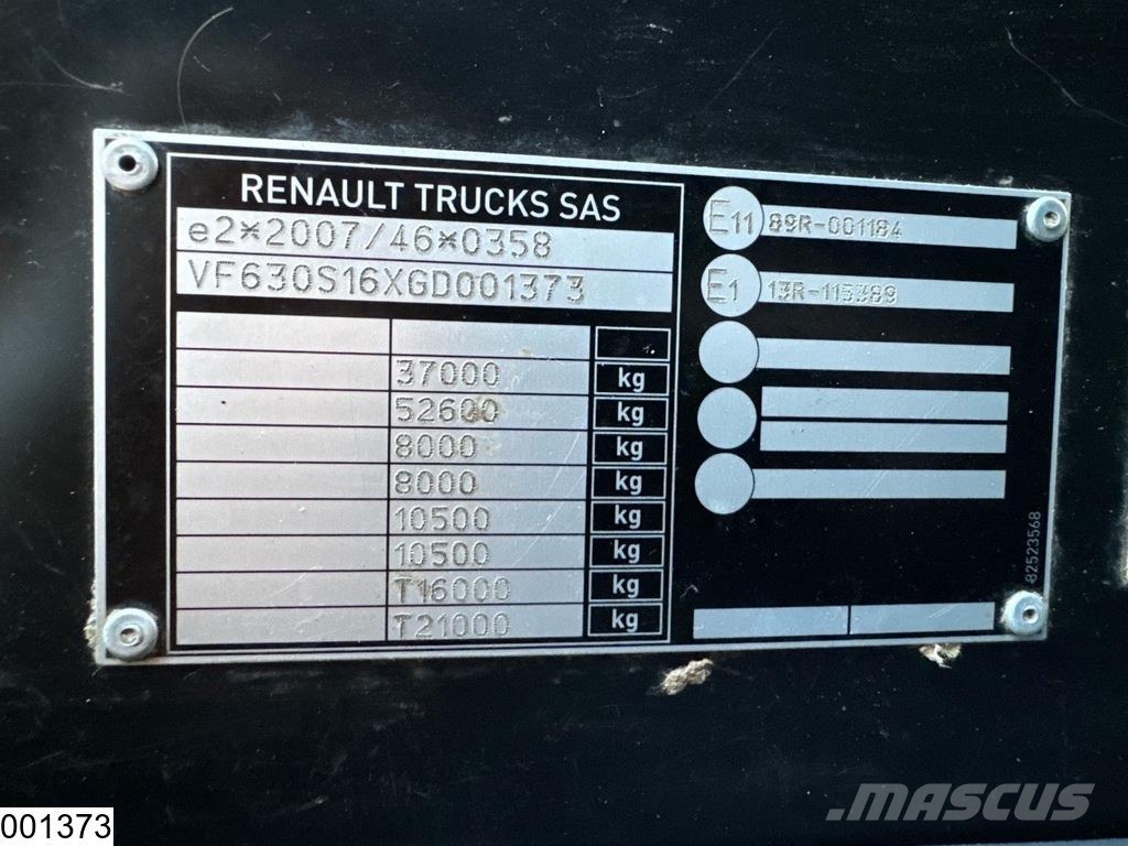 Renault C 430 8x4, EURO 6, Steel suspension, PTO, Hydro Kamioni-šasije