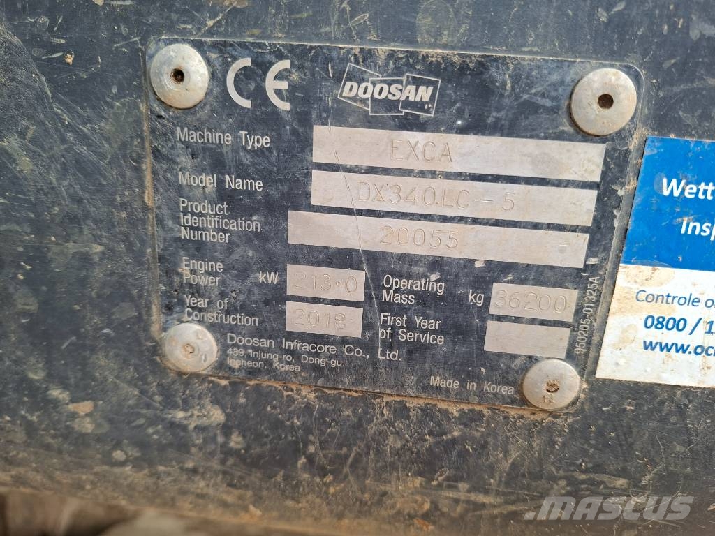 Doosan DX340LC-5 (Full Topcon 3D GPS) Bageri gusjeničari