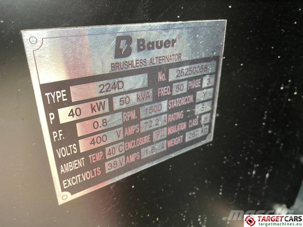 Bauer GFS-40 Diesel 40KW Generator 50KVA 400/230V NEW Diesel Generators