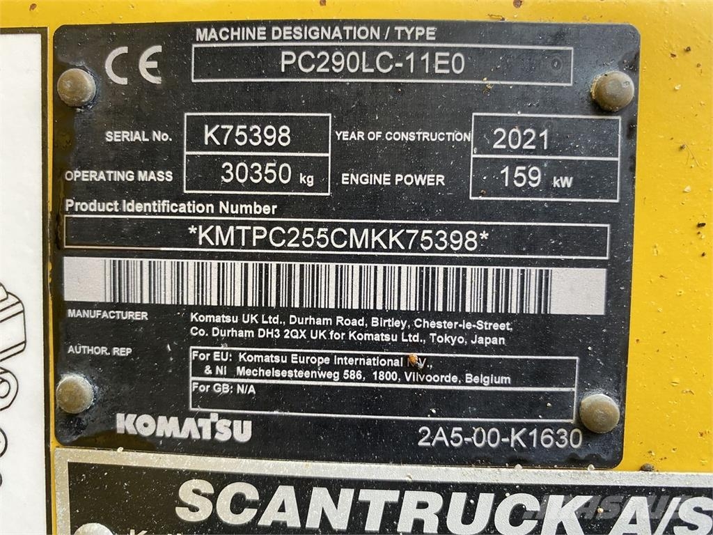Komatsu PC290LC-11EO Crawler excavators