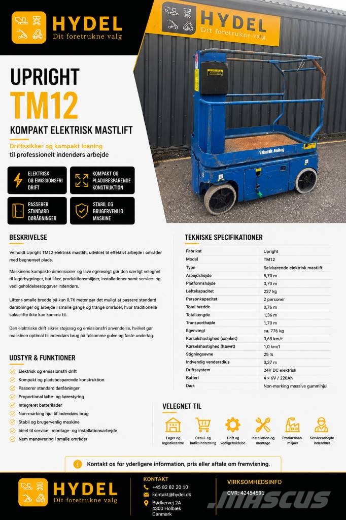 UpRight TM12 رافعات السارية الرأسية