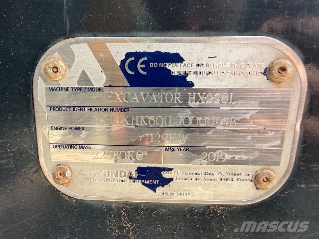 Hyundai HX 220 L - HX220L - HX 220 حفارات زحافة