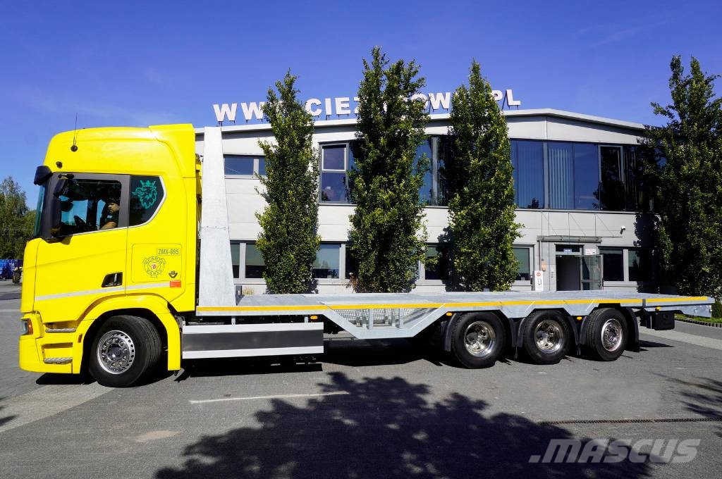 Scania R650 V8 8×4/4 / NEW galvanized Tow truck 955 cm Valník s navijákem