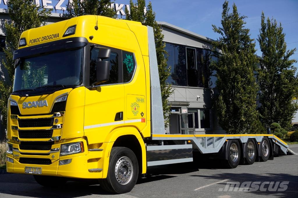 Scania R650 V8 8×4/4 / NEW galvanized Tow truck 955 cm Valník s navijákem