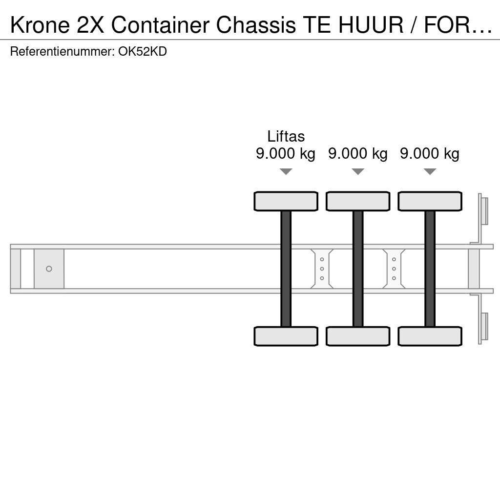 Krone 2X Container Chassis TE HUUR / FOR RENT Semirremolques portacontenedores