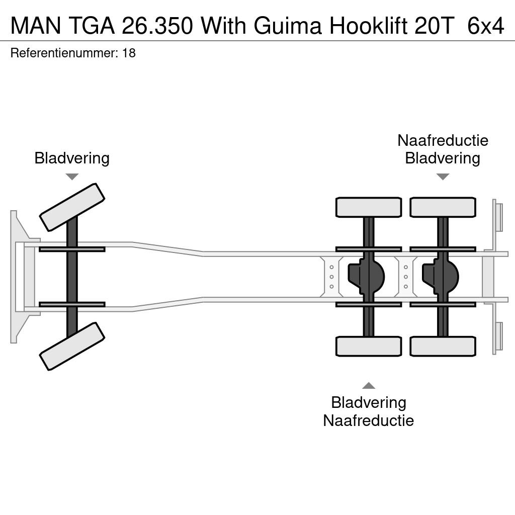 MAN TGA 26.350 With Guima Hooklift 20T Kotalni prekucni tovornjaki