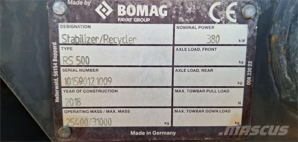 Bomag DE RS 500 Stage IV/Tier 4f 瀝青再生設備