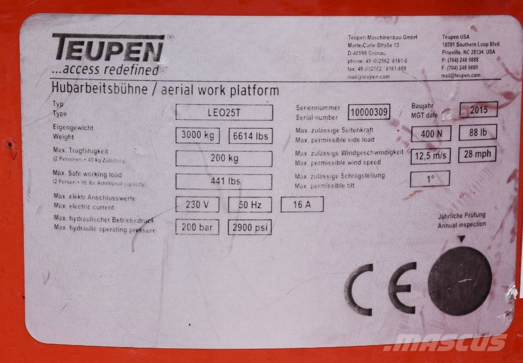 Teupen Leo 25T رافعات ومنصات أخرى