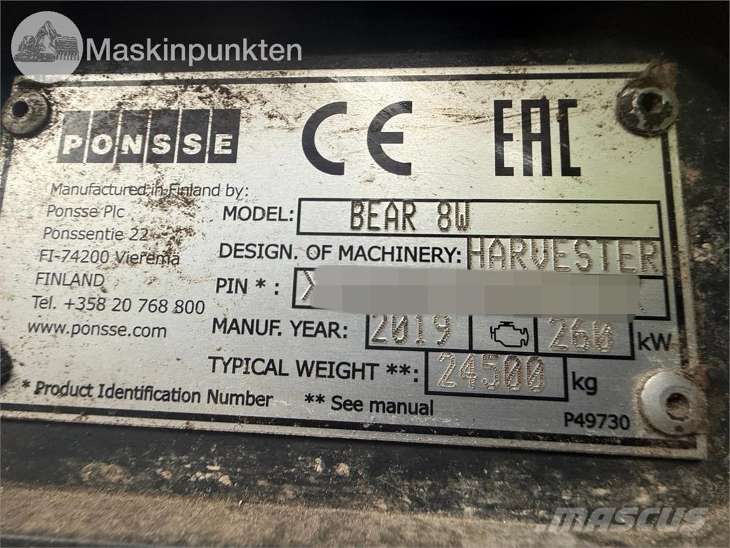 Ponsse Bear 8w Harvesters