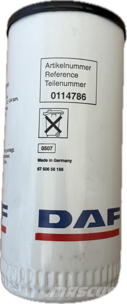DAF XF OLEJOVÝ FILTR 0114786 معدات النقل - غير ذلك