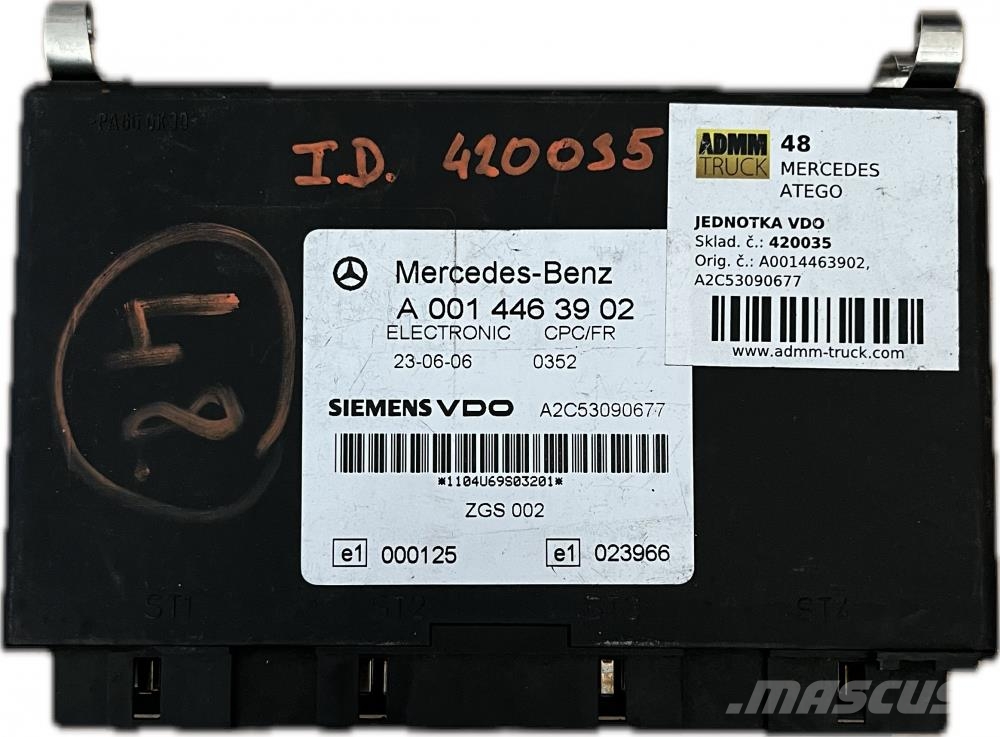 Mercedes-Benz ATEGO JEDNOTKA VDO A0014463902, A2C53090677 Otros componentes