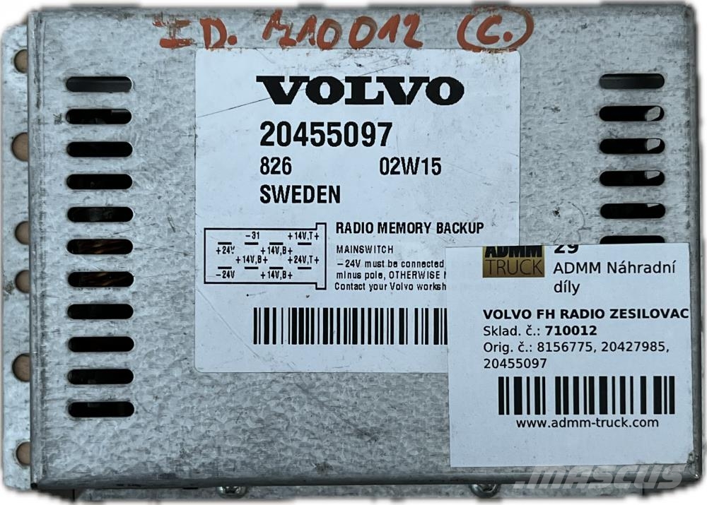 Volvo FH RADIO ZESILOVAC 8156775, 20427985, 20455097 Transportes - Outros