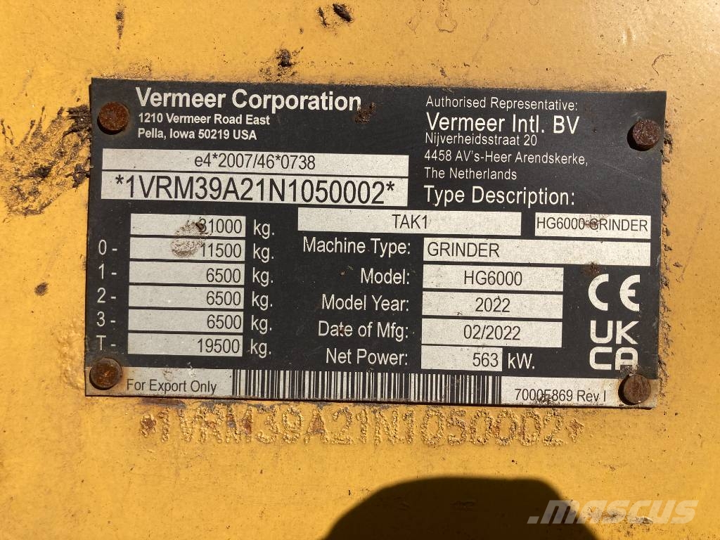 Vermeer HG 6000 Haketuskoneet