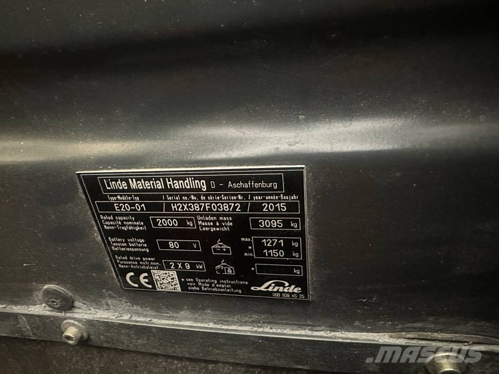 Linde E20 Elektriskie autoiekrāvēji